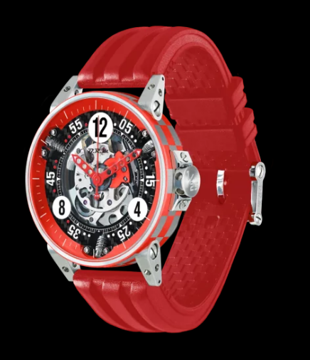 Review High Quality B.R.M Replica Watches For Sale BRM Racing V6-44-SA Red Skeleton Cercolor